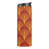 Rode gouden pauw: art deco. thermosbeker (Gedraaid links)