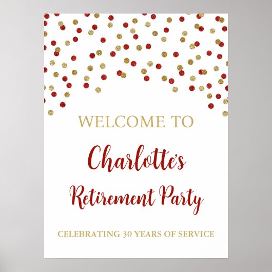 Rode Gouden Pensioenpartij Douane 18x24 Poster (Voorkant)