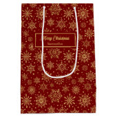 Rode Gouden Persoonlijke Kerst Papier Cadeautas Lu (Achterkant)
