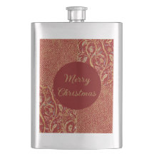 Rode Gouden Pixels en Bloemen, Goud Prettig Kerstf