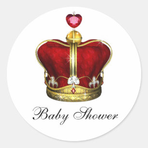 Rode Gouden Prins Babyshower Stickers