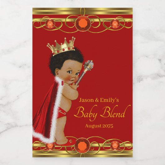 Rode Gouden Prins Mini Wijnfles Etiketten (Enkel label)