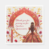 Rode Gouden Quinceañera Jurk Custom Servet (Voorkant)