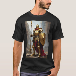 Rode gouden ridder (speer) t-shirt