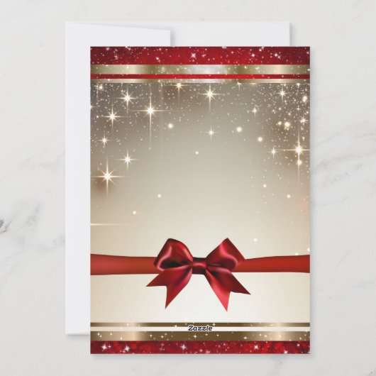 Rode Gouden Rode Boog Glans Vakantie Fotokaart Feestdagenkaart (Achterkant)