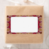 Rode gouden rosetten Mandala Etiket (Insitu)