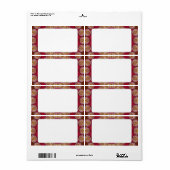 Rode gouden rosetten Mandala Etiket (Full Sheet)