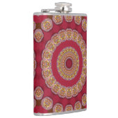 Rode gouden rosetten Mandala Heupfles (Rechts)