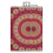 Rode gouden rosetten Mandala Heupfles (Achterkant)