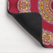 Rode gouden rosetten Mandala Muismat (Hoek)