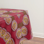 Rode gouden rosetten Mandala Tafelkleed (Voorbeeld)