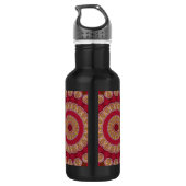 Rode gouden rosetten Mandala Waterfles (Achterkant)