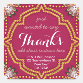 Rode Gouden Royal Oostelijke Bedankt Vierkante Sti Sticker