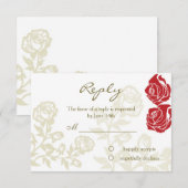 Rode gouden rozen beantwoorden platte kaart (Voorkant / Achterkant)