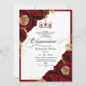 Rode Gouden Rozen Prinses Quinceañera  Kaart (Voorkant)