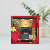 Rode gouden Rozen voor huisverwarming Kaart (Staand voorkant)