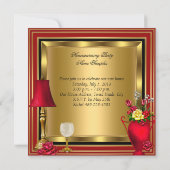 Rode gouden Rozen voor huisverwarming Kaart (Achterkant)