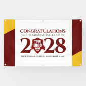 Rode Gouden School College Graduating Class Spandoek (Horizontaal)