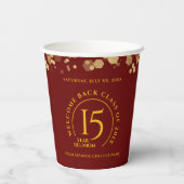 Rode & Gouden School College Klasse Reünie Papieren Bekers (Achterkant)