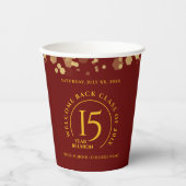 Rode & Gouden School College Klasse Reünie Papieren Bekers (Voorkant)