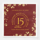 Rode & Gouden School College Klasse Reünie Servet (Voorkant)