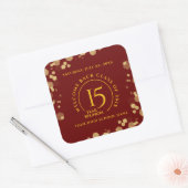 Rode & Gouden School College Klasse Reünie Vierkante Sticker (Envelop)