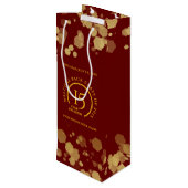 Rode & Gouden School College Klasse Reünie Wijn Cadeautas (Achterkant Gekanteld)