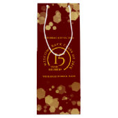 Rode & Gouden School College Klasse Reünie Wijn Cadeautas (Achterkant)