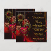 Rode Gouden Sieraden Bedrijfs Kerstfeest Kaart (Voorkant / Achterkant)