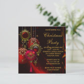 Rode Gouden Sieraden Bedrijfs Kerstfeest Kaart (Staand voorkant)