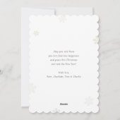 Rode Gouden Sneeuwvlok Foto Vrolijk Kerstmis Feestdagenkaart (Achterkant)