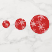 Rode Gouden Sneeuwvlokken Minimalistische Kerst Confetti (Achterkanten)