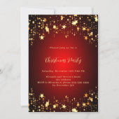 Rode gouden sterren Kerstfeest Kaart (Voorkant)