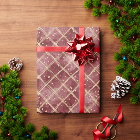 Rode Gouden Stippen Kerst Cadeaupapier (Feestdagen Geschenken)