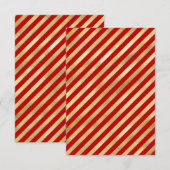 Rode Gouden Streep Kerstmis Blank Wenskaart (Voorkant / Achterkant)