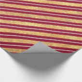 Rode gouden strepen cadeaupapier (Hoek)