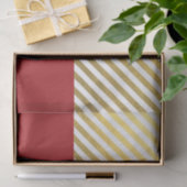 Rode Gouden Strepen Vakantie Monogram Letter Initi Tissuepapier (Geschenk)