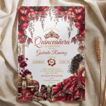 Rode Gouden Tiara Bloemachtige Quinceañera