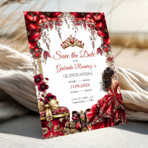Rode Gouden Tiara Bloemstuk Quinceañera