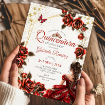 Rode Gouden Tiara Rozen Vlinder Quinceañera