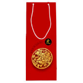 Rode Gouden Tijger Papercut Chinees Nieuwjaar 2022 Wijn Cadeautas (Achterkant)