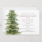 Rode Gouden Traditionele Kerstboom Versiering Kers Kaart (Voorkant)