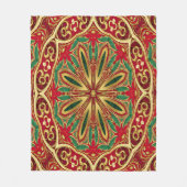 Rode Gouden Vakantie Fleece Deken (Voorkant)