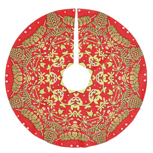 Rode Gouden Vakantie Kerstboom Rok (Voorkant)