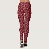Rode Gouden Vakantie Legging (Achterkant)