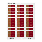 Rode Gouden Vakantie Retouradreslabel Etiket (Full Sheet)