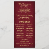 Rode Gouden Vakantie Snowflakes Trouwprogramma Programmakaart (Achterkant)