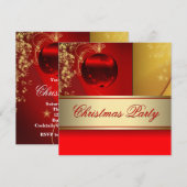 Rode Gouden Versiering Rode Gouden Kerstfeest Kaart (Voorkant / Achterkant)