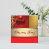 Rode Gouden Versiering Rode Gouden Kerstfeest Kaart (Staand voorkant)