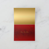 Rode Gouden Werveling & Strik Bedankkaart (Binnen)